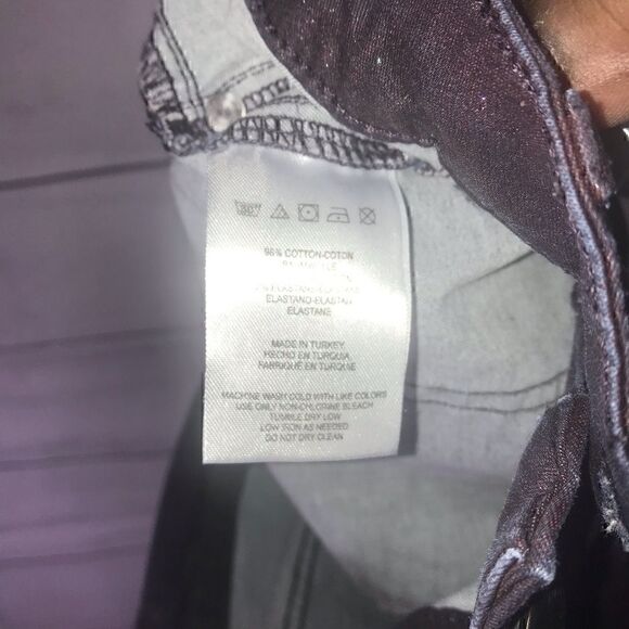 Free People Purple Glitter Skinny Jeans-Size 25 - Picture 8 of 10